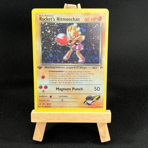 Rocket's Hitmonchan Gym Heroes 1st Edition "Reprinted" - Picture 2 of 3